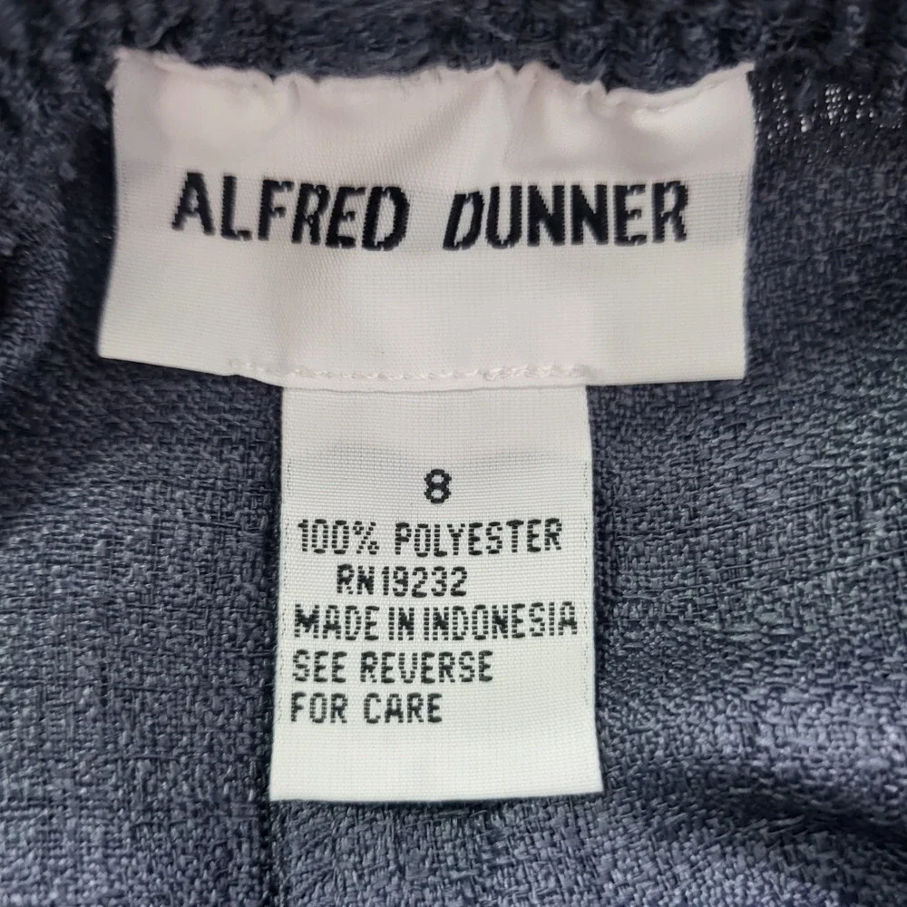 Alfred Dunner Womens Size 8 Slate Blue Elastic Waist Pull On‎ belted Pants new